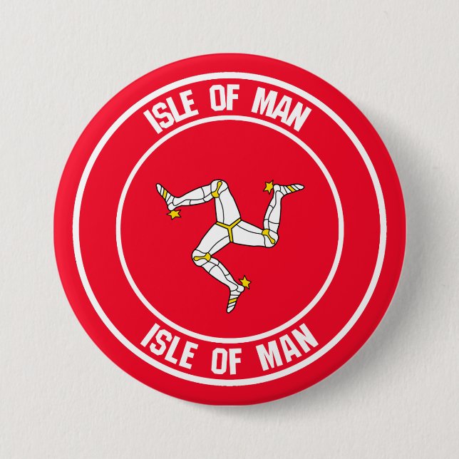 Rundes Emblem Isle of Mans Button (Vorderseite)