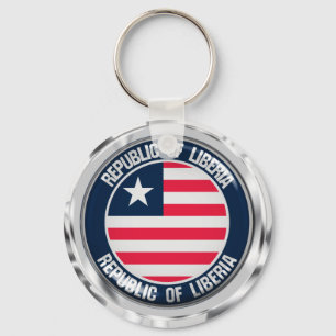 Rundes Emblem Liberias Schlüsselanhänger