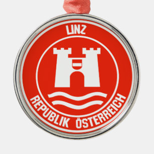 Rundes Emblem Linz Ornament Aus Metall