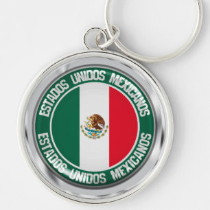 Rundes Emblem Mexikos Schlüsselanhänger