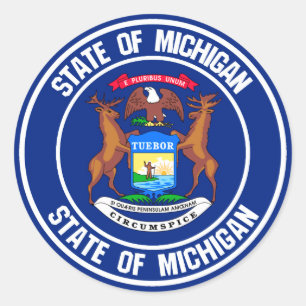 Rundes Emblem Michigans Runder Aufkleber