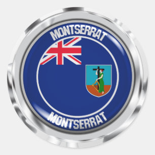Rundes Emblem Montserrats Runder Aufkleber