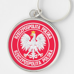 Rundes Emblem Polens Schlüsselanhänger