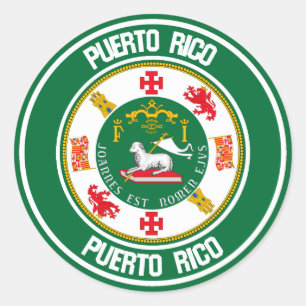 Rundes Emblem Puertos Rico Runder Aufkleber