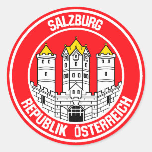Rundes Emblem Salzburgs Runder Aufkleber