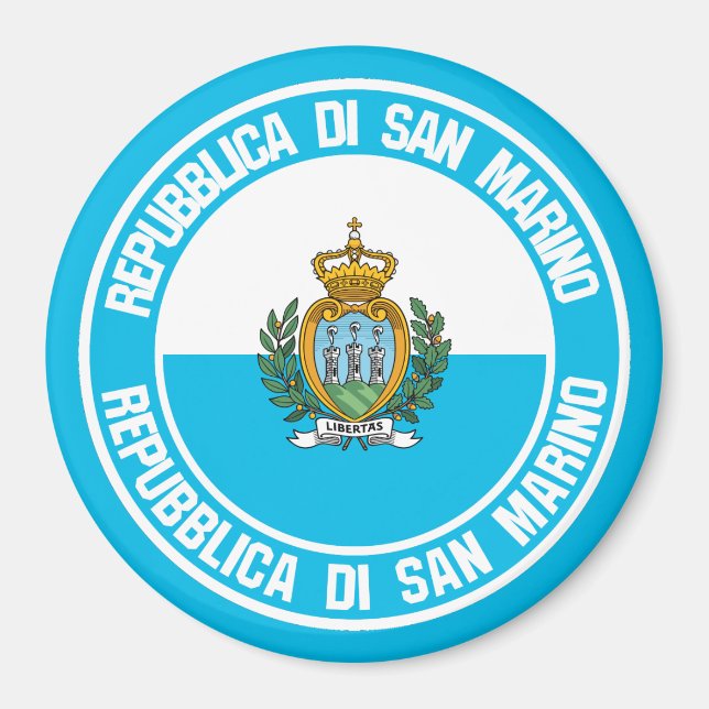 Rundes Emblem San Marino Magnet (Vorne)