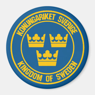 Rundes Emblem Schwedens Magnet