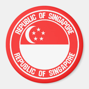 Rundes Emblem Singapurs Magnet