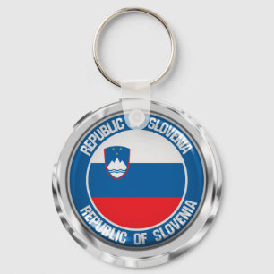 Rundes Emblem Sloweniens Schlüsselanhänger