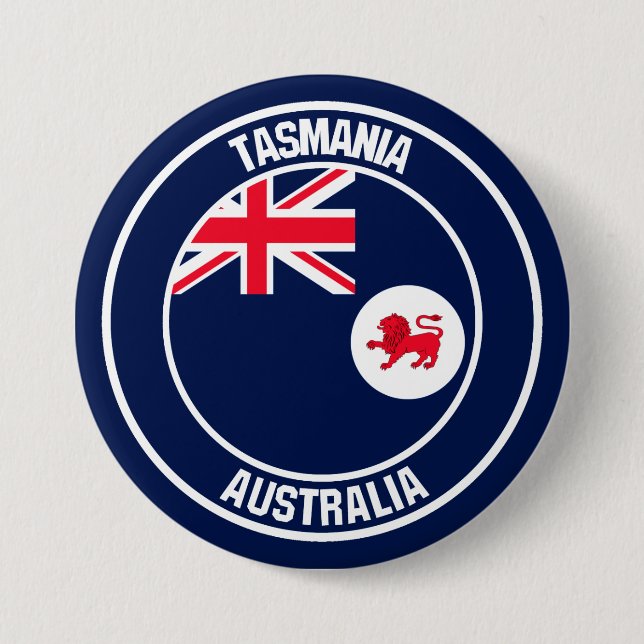 Rundes Emblem Tasmaniens Button (Vorderseite)