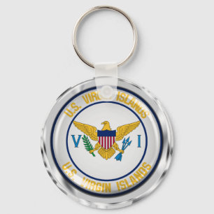 Rundes Emblem United States Virgin Islands Schlüsselanhänger
