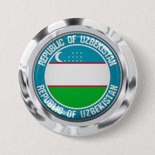 Rundes Emblem Usbekistans Button