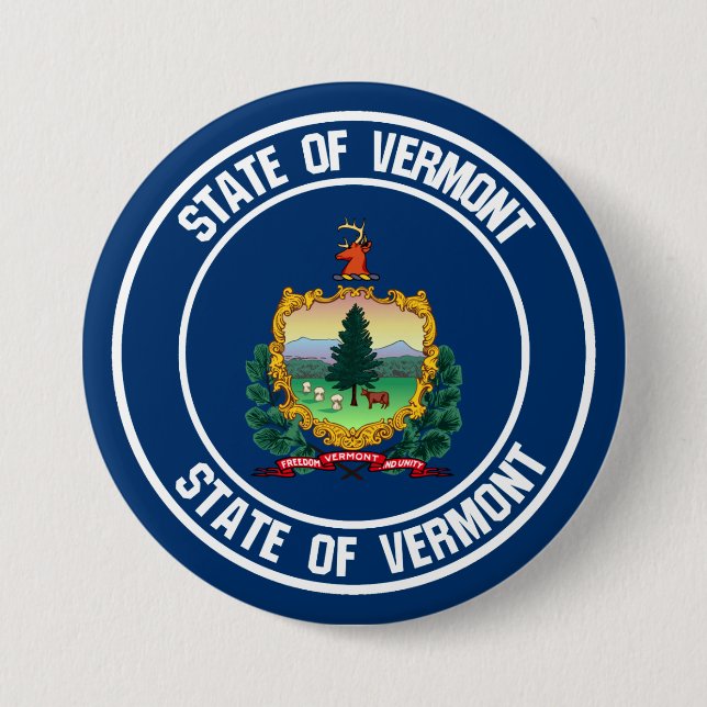Rundes Emblem Vermonts Button (Vorderseite)