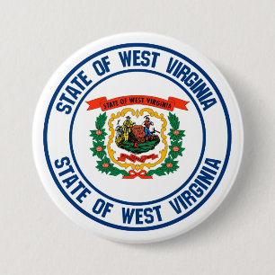 Rundes Emblem West Virginia Button