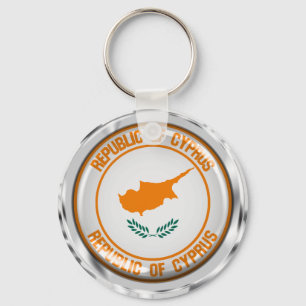 Rundes Emblem Zyperns Schlüsselanhänger