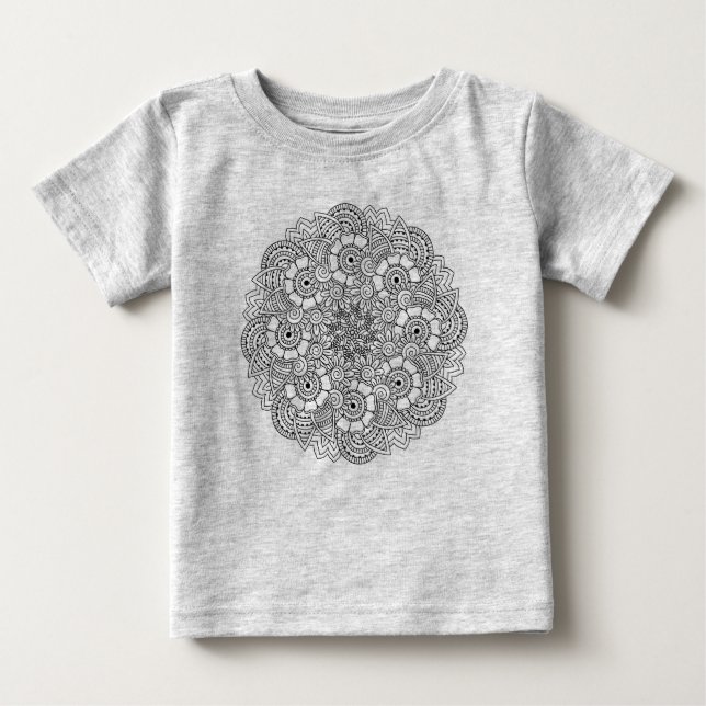 Rundes Entwurfs-Gekritzel Baby T-shirt (Vorderseite)