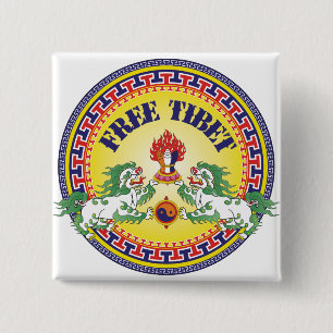 Rundes freies Tibet Button