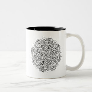 Rundes Gekritzel Zweifarbige Tasse