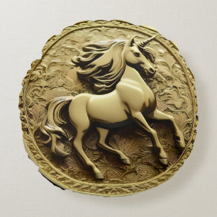 Rundes Gold Einhorn Münze, Kissen