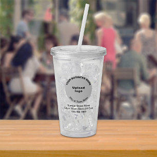 Rundes graues Geschäft-Branding auf Acryl-Tumbler Acryltrinkbecher