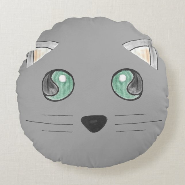 Rundes Kissen der Squishy Katze (Vorderseite)