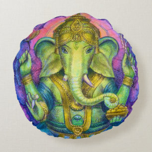 Rundes Kissen-viel Glück Ganesha Elefant-Buddhas Kissen