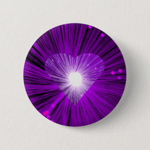 Rundes Knopf-Abzeichen des lila Herzens Button
