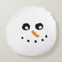 Rundes Schneemanngesichtskissen