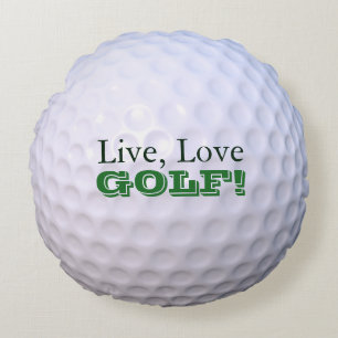 Rundes Throw-Kissen   Live, Liebe, GOLF!   Kissen