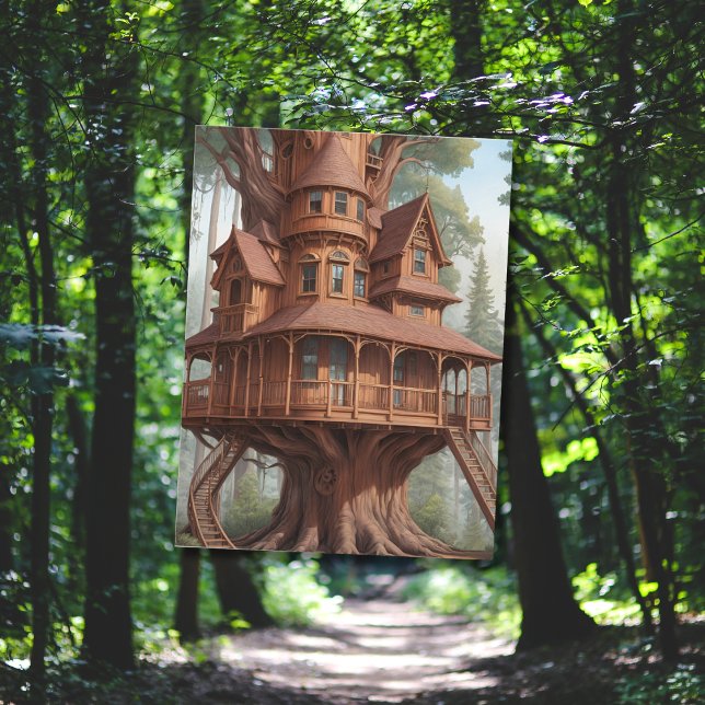 Rundes viktorianisches Baumhaus Postkarte (Von Creator hochgeladen)