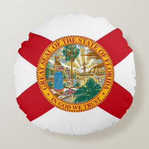 Rundes Wurfkissen mit Flagge von Florida, USA Kissen