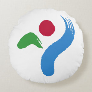 Rundes Wurfkissen mit Flagge von Seoul Kissen