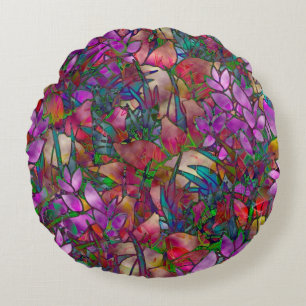 Rundes Wurfs-Kissen-BlumenBuntglas Kissen
