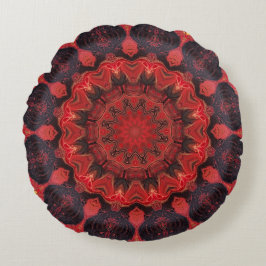 rundes Wurfs-Kissen der roten Mandala-3D Kissen