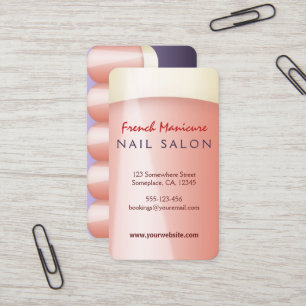 Rundete Visitenkarten der französischen Manicure N Visitenkarte