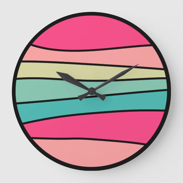 Rundfarbe Abstrakt 160422(03) Große Uhr (Vorderseite)