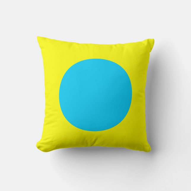 Rundfarben - Sky Blue und Gelb Kissen (Vorderseite)