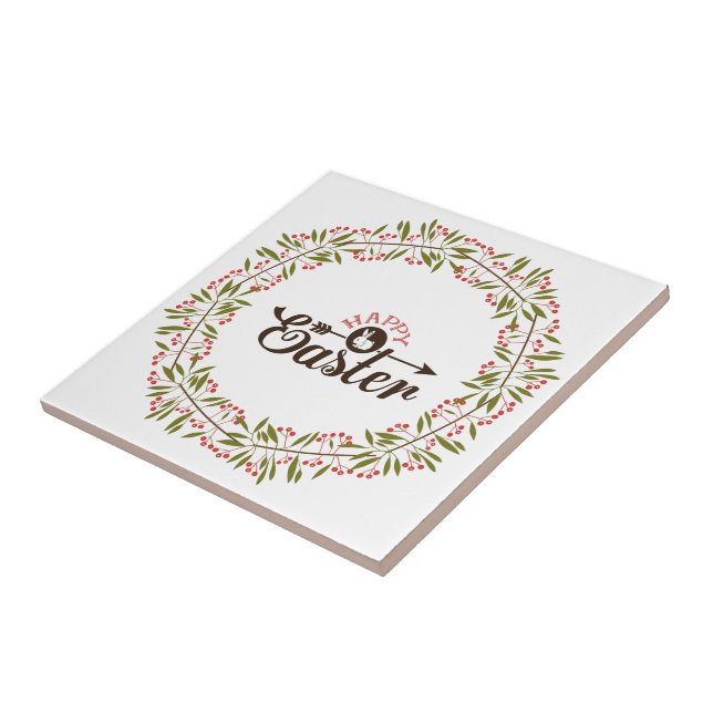 Rundfarbener Kranz mit brauner Sonne Fliese (Seite)