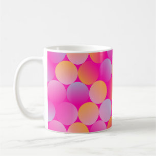 Rundfliesen nahtlos in Pop, rosa orange Kaffeetasse
