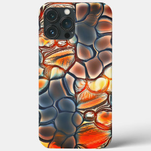 Rundförmige Formen in gebranntem Zyan und Orange Case-Mate iPhone Hülle