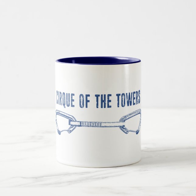 Rundgang der Türme Klettersteig Quickziehung Zweifarbige Tasse (Mittel)