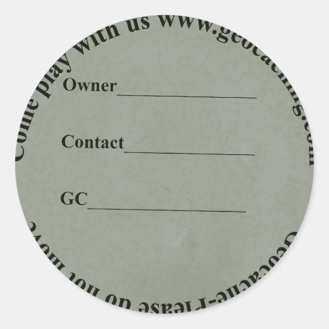Rundgeocache Runder Aufkleber (Vorderseite)