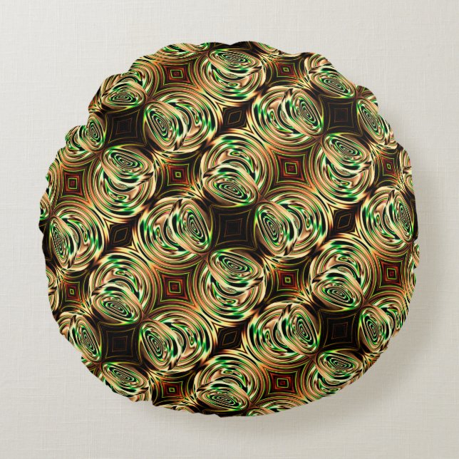 Rundgold- oder Glastitel Rundes Kissen (Vorderseite)