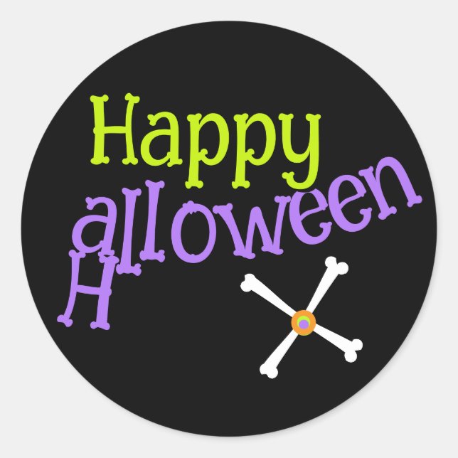 Rundhalloween-Aufkleber Runder Aufkleber (Vorderseite)