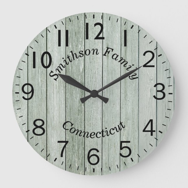 Rundholzeffekt Große Wanduhr (Vorderseite)