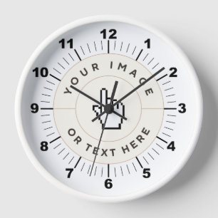 Rundholzrahmen Wall Clock 10" - (Bild/Text hinzufü Uhr