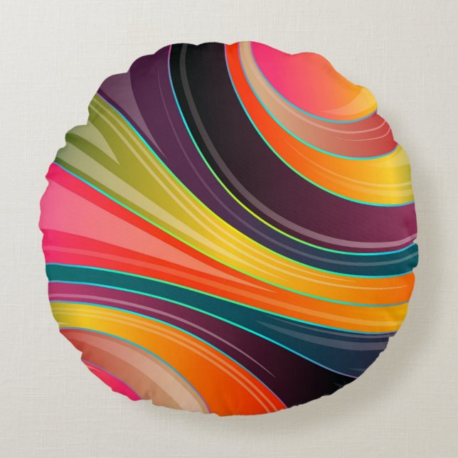 Rundkissen in mehreren Farben. Rundes Kissen (Vorderseite)