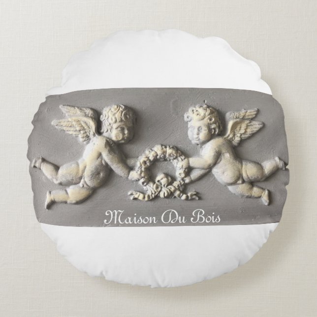 Rundkissen in unserem Cherub-Design Rundes Kissen (Vorderseite)