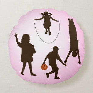 Rundkissen mit spielenden Kindern Rundes Kissen