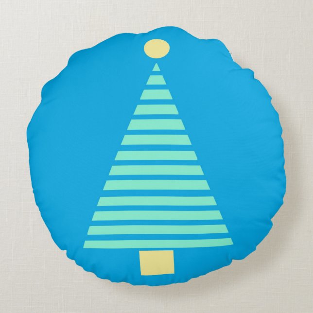 Rundkissen mit Weihnachtsbaumdesign. Rundes Kissen (Rückseite)